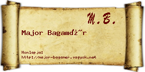 Major Bagamér névjegykártya